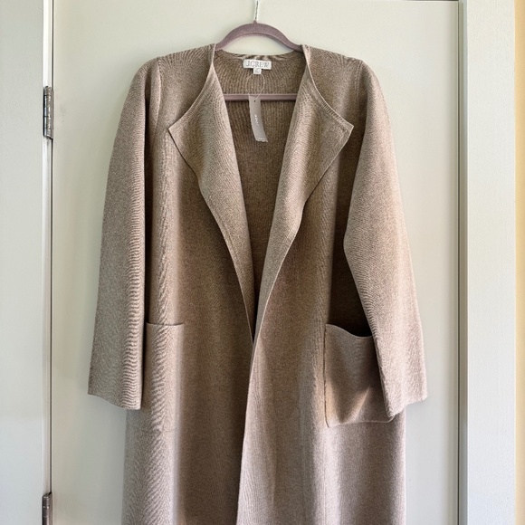 J Crew - Juliette Collarless Sweater Blazer - Taupe - M - Picture 1 of 3